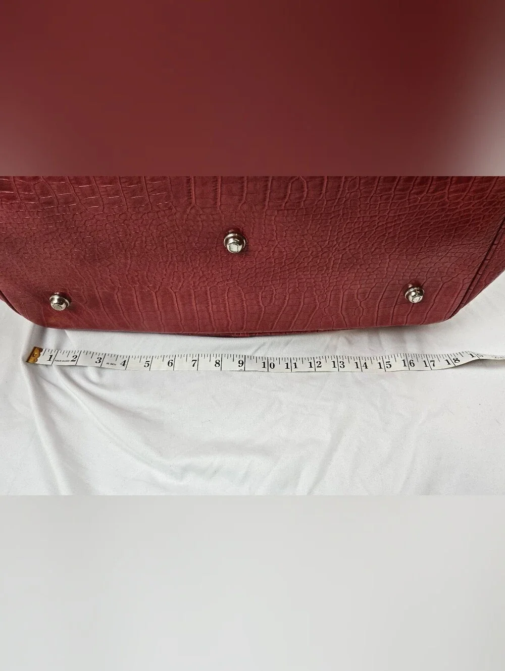 Vintage Bath Body Works Red Faux Croc Duffel Weekender Y2K Travel Bag Size 18